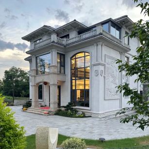 滁州 白麻花岗岩私人别墅干挂石材豪华定制