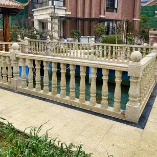 滁州黄金麻花岗岩石材栏杆，扶手，将军柱，花瓶柱