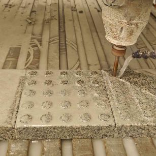 滁州 芝麻白花岗岩石材盲人石、盲道石、盲点石