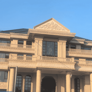 滁州黄金麻别墅外墙干挂石材效果示例