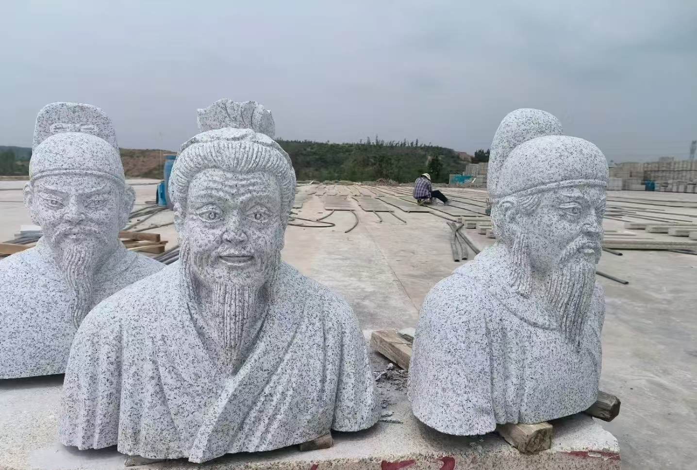 滁州 白麻花岗岩石材人物立体雕刻