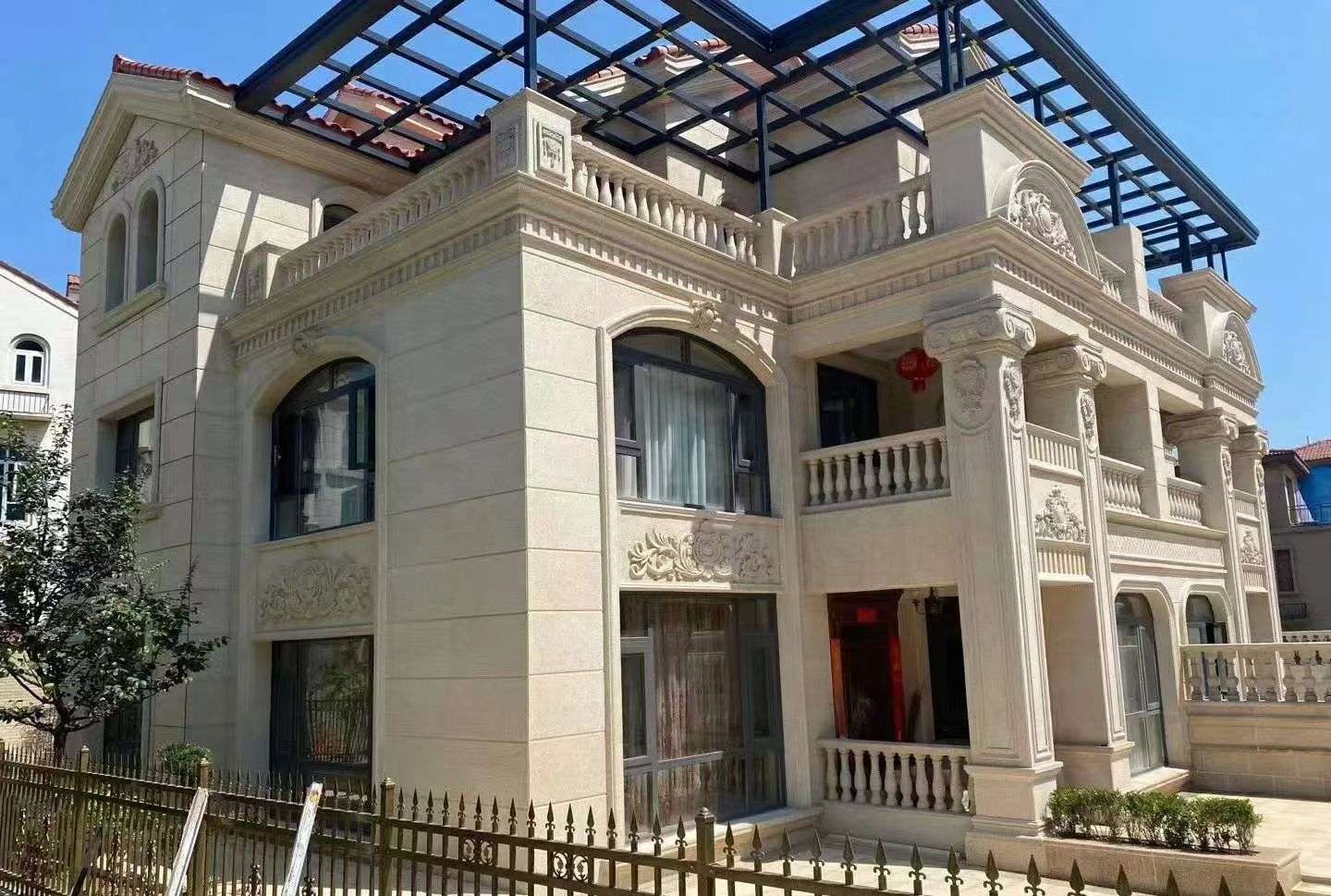 滁州 黄金麻花岗岩荔枝面别墅外墙干挂